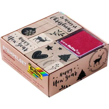 Razítka VÁNOCE – malý kreativní set 12 dílů pro scrapbooking a DIY