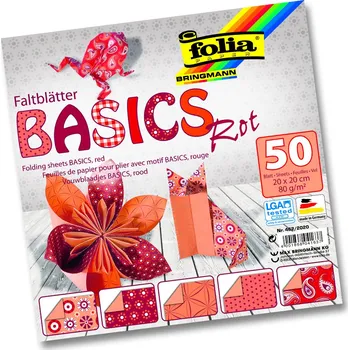 Umělecký papír Origami papír Basics červený 80g/m2