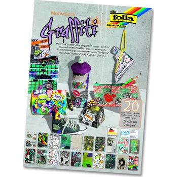 Umělecký papír Blok s motivem "GRAFFITY" - 270 g/m2, 20 listů