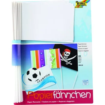 Papírové vlajky bílé k dozdobení – 20 ks, DIN A5