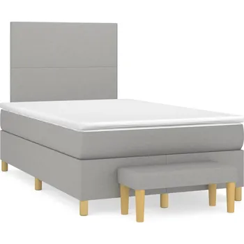 Postel vidaXL Box spring postel s matrací 120x190 cm textil [3270391] Barva: světle šedá