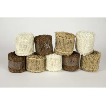 Vánoční dekorace Jutové dekorační stuhy pásky Přírodní set 9 ks