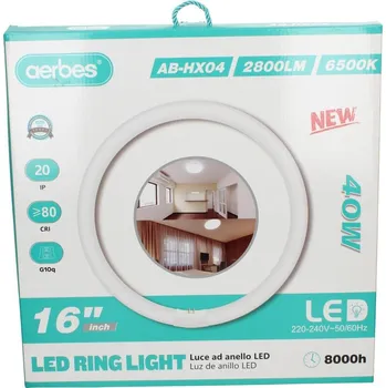 LED panel Kruhové LED světlo Aerbes AB-HX04 – 2800 lm, 6500K (16" / 40,64 cm)