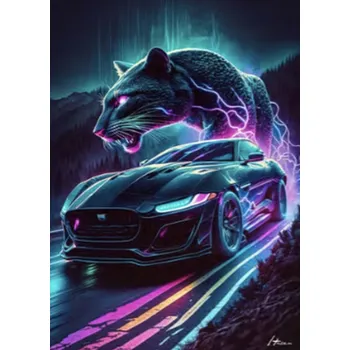 Diamantové malování Diamantový obrázek - magický panter 30 x 40 cm