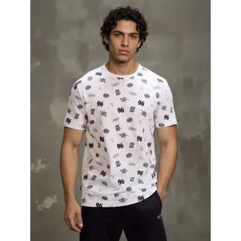 Sinsay - Bavlněné vzorované tričko - bílá - 276HL-00X - 276HL-00X-L