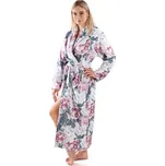 Dámský župan Aisha 2126 0012 Tmavě šedá s květy pivoňky - Vestis