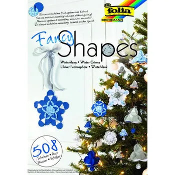 Papírová dekorace – zimní koule, hvězdy a zvonky (508 dílů)