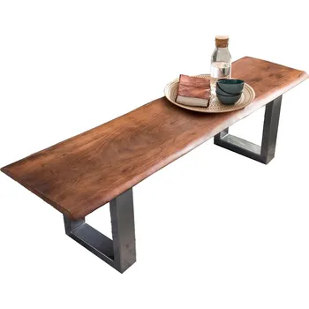 Dřevěná lavice 150 cm stříbrná ocel Andrea