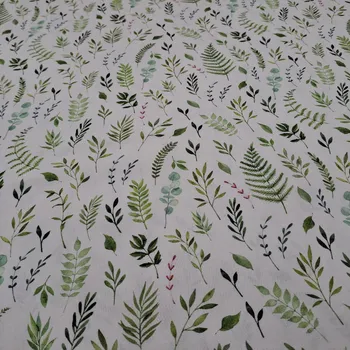 Pro útulný domov bavlněná látka KAPRADÍ ZELENÉ