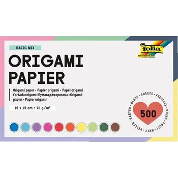 Umělecký papír Origami papír 15×15 cm – 500 archů – 10 barev