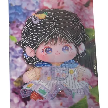 Diamantové malování Diamantový obrázek na plátně 23 x 30 cm - Hadrová panenka, brunetka se sponkou