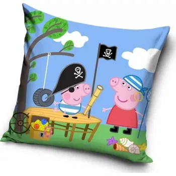 Dekorativní polštářek Carbotex Dekorační polštářek Prasátko Peppa a Tomík Piráti 40x40cm