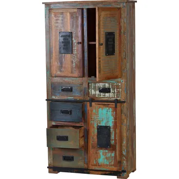 Komoda Velká barevná skříň Neptun z recyklovaného dřeva