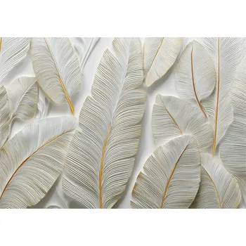 Fototapeta FOTOTAPETA PÉŘÍ ABSTRAKCE ZLATÁ LOŽNICE OBÝVACÍ POKOJ TAPETA VLIESOVÁ 250x175