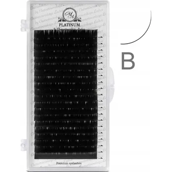 Umělé řasy Umělé Řasy na Prodlužování v Pásku Černé Zakřivení B 0,10 5-7mm PLATINUM