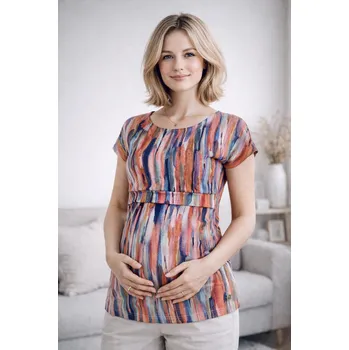 Těhotenská móda Krásná mamka Adaptivní tričko Sofia Pastel Flow Velikost: M