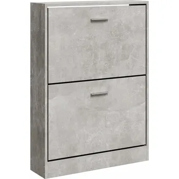 Botník s výklopnými zásuvkami, šedá, betonu, 59x17x81 cm