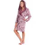 Dámský župan Flora s kapucí krátký 4856 4803 vínový - Vestis