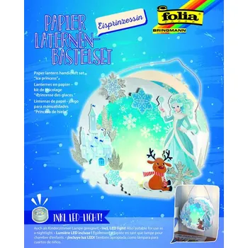 Výuková hračka Sada na výrobu lampionů – Ledová princezna s LED světýlkem (tvořivá sada pro děti)