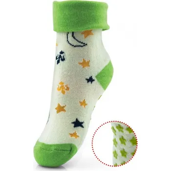 Dívčí oblečení Attactive Dětské protiskluzové ponožky zelenobéžové