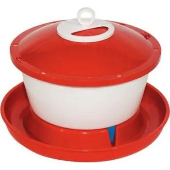 krmítko pro hospodářská zvířata TOPTRADE kbelíková napáječka pro slepice s plovákem 9 l (Plastová napáječka pro drůbež TOPTRADE, s plovákem, 9 litrů)