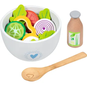 Dřevěná hračka GOKI - Dřevěný salátový set Vitabowl