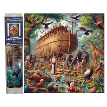 Diamantové malování Diamantový obrázek Noemova archa 30 x 40 cm