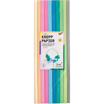 Umělecký papír Krepový papír pastelové barvy – 10 rolí, 50 x 200 cm, 32 g/m²