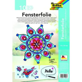 Umělecký papír Transparentní folie na okna – 23 × 33 cm, 10 ks