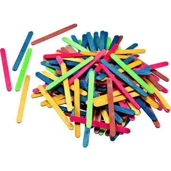 Barevná dřívka na tvoření – 500 ks (mix barev, velké balení)