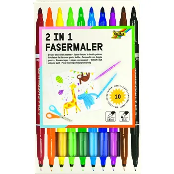 Umělecký štětec Barevné fixy 2 v 1 – sada 10 ks pro přesné i velké tahy