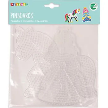 zažehlovací korálek Průhledné destičky pro zažehlovací korálky jednorožec a princezna 2 ks