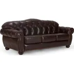 Kožená pohovka Chesterfield III 3místná hnědá pravá kůže