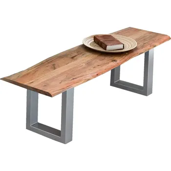 Lavice z masivu stříbrná ocel Andrea 150 cm