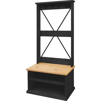 Šatní skříň Předsíňová stěna masiv Corona X borovice černá