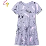 Dívčí šaty krátký rukáv Kugo HS9331 šedé