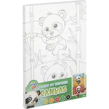 Výtvárné potřeby Malování na plátno, barvy a štětec - panda 30x20 cm
