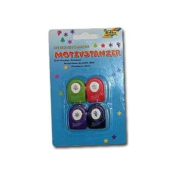 Děrovačky na papír – sada 4 ks, 8 mm (strom, hvězda, vločka, andělíček)