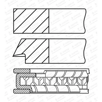 Píst motoru Sada pístních kroužků GOETZE ENGINE 08-453200-00