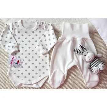 Kojenecká souprava AMÁLKA Bavlněná souprava smetanová, Magické hvězdičky Velikost: 56