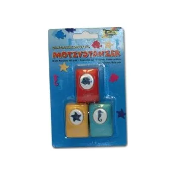 Děrovačky na papír - sada 3 ks, 16 mm – hvězdice, delfín, mořský koník