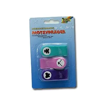 Umělecký papír Vytlačovačky na papír – sada 3 ks, průměr 15 mm (srdíčko, motýl, medvěd)