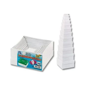 Úložný box Dárkové krabičky – sada 12 ks, čtvercové, bílé