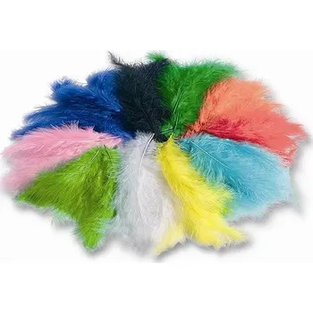 Barevná dekorační peříčka flaušová , mix barev - 100 g