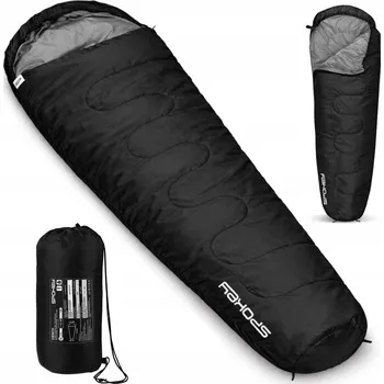 Spacák Spací pytel SPOKEY Mummy S Kapucí na kempování + Obal 220x85 cm