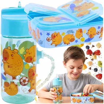 Svačinový box Sada lahev na pití a svačinový box Stor Kapybara 410 ml