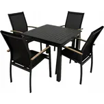 Sada zahradního nábytku kovová Doppler šedá 5 ks