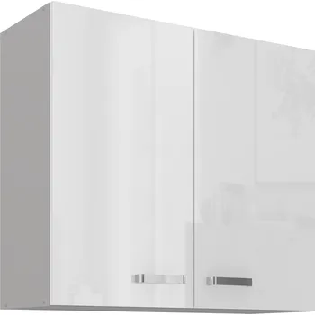 Kuchyňská linka Nábytek PEGAS s.r.o. Horní skřínka BIANCA - 80 G-72 2F, Šedá / Bílý lesk