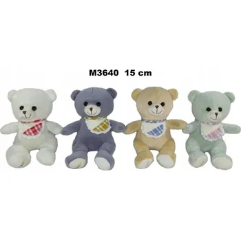 plyšák PLYŠOVÝ medvídek, 15 cm, ubrousek, 4 barvy.