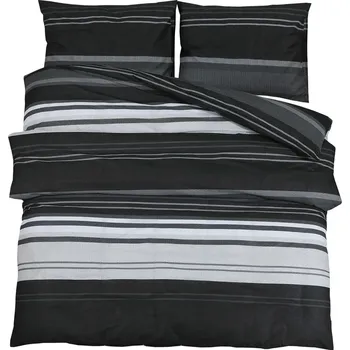 Prostěradlo Sada bavlněného povlečení černo-bílé 220x240 cm, OEKO-TEX